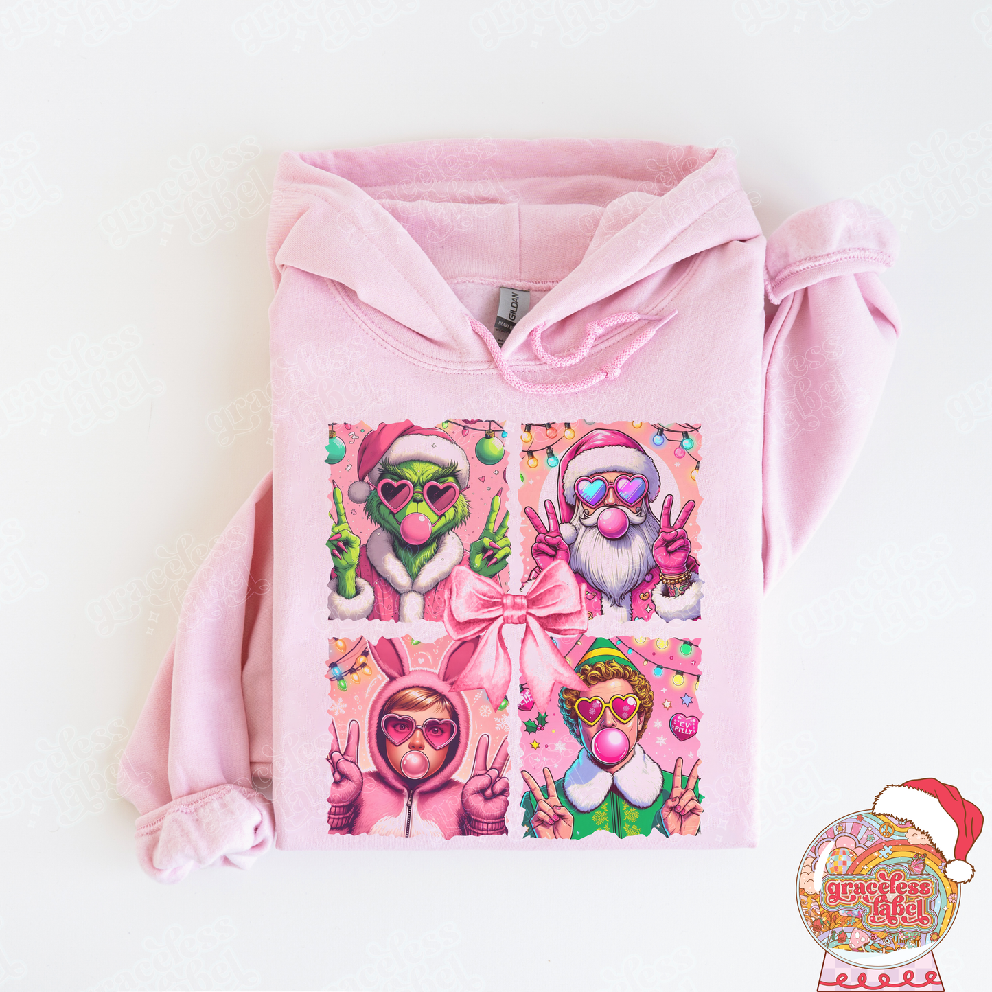 'Bubble Pink Christmas Characters'