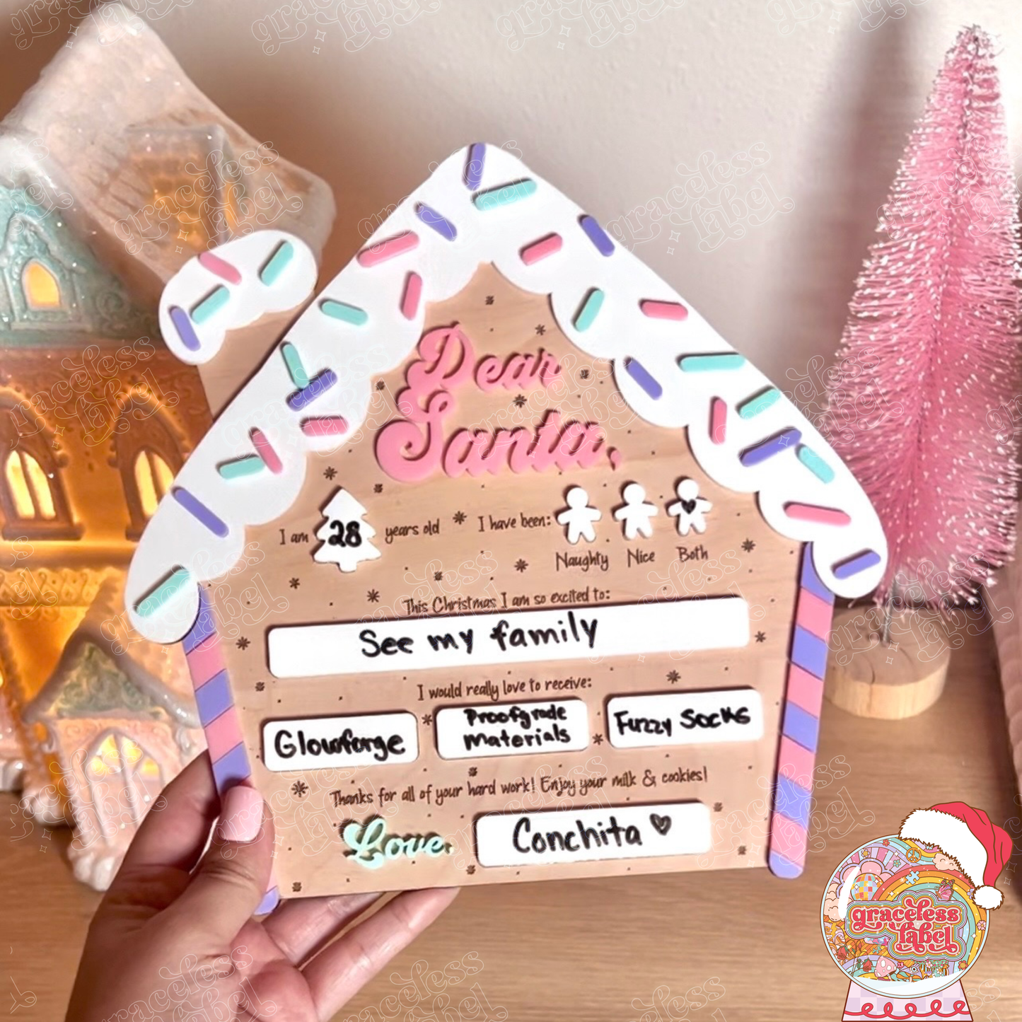 Gingerbread House Dry Erase Sign