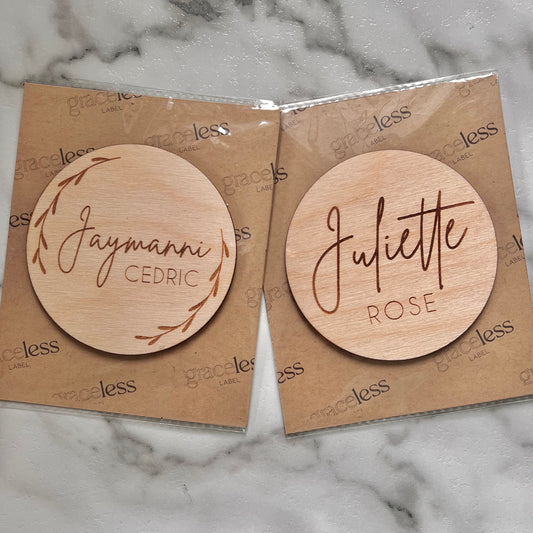 Baby Name Wooden Disk