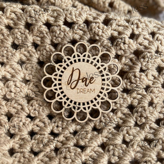 Rattan Flower Baby Name Wooden Disk