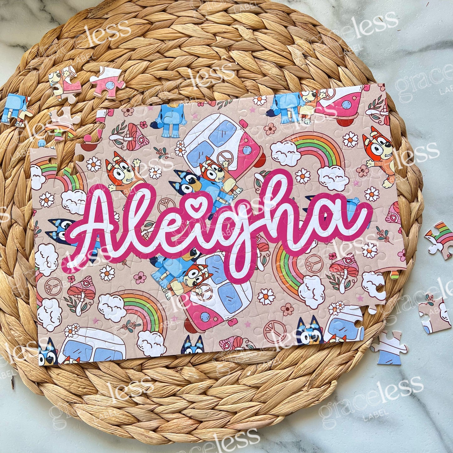 Bluey Custom Name Puzzle